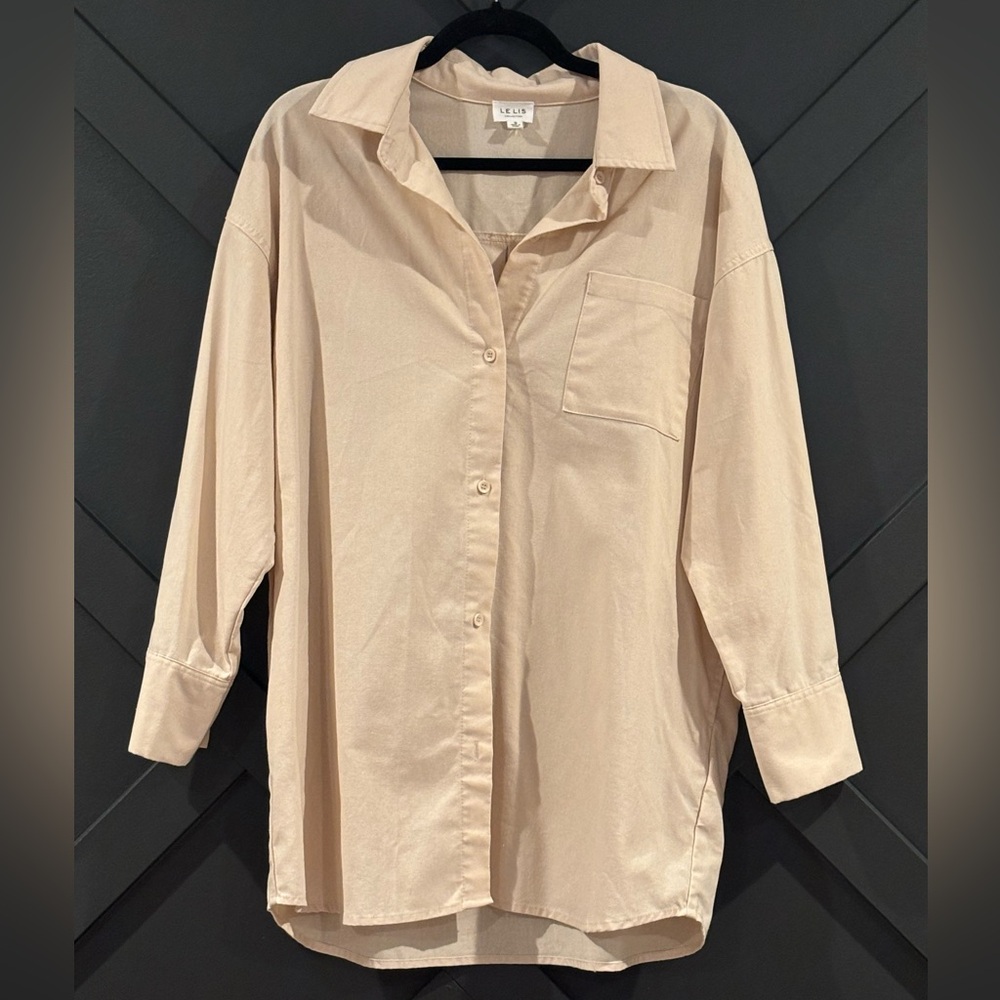 LeLis Colection Oversized Cream Button-Up